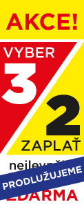 3 za 2 prodlužujeme