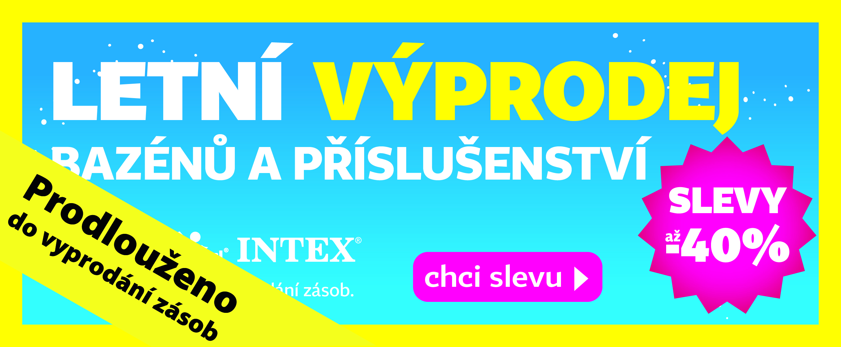 Bazény výprodej prodlouženo