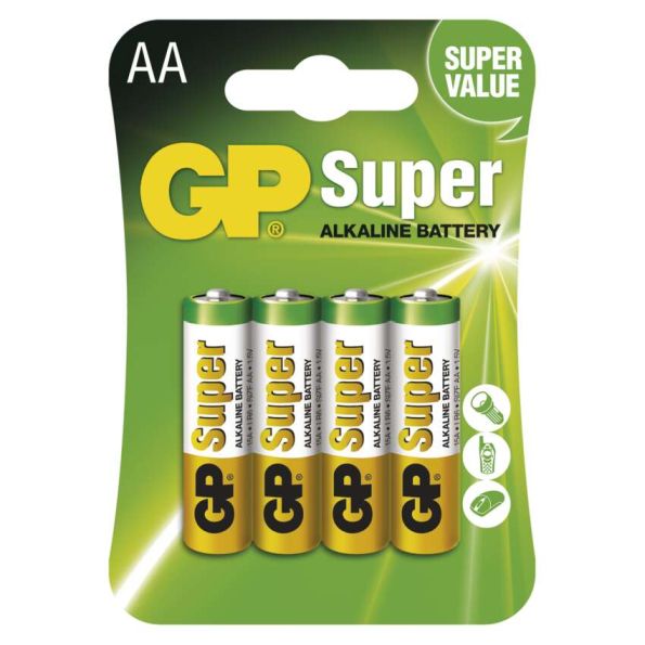 Levně GP Batteries Super alkalická baterie GP 1,5V AA 4ks 1013214000