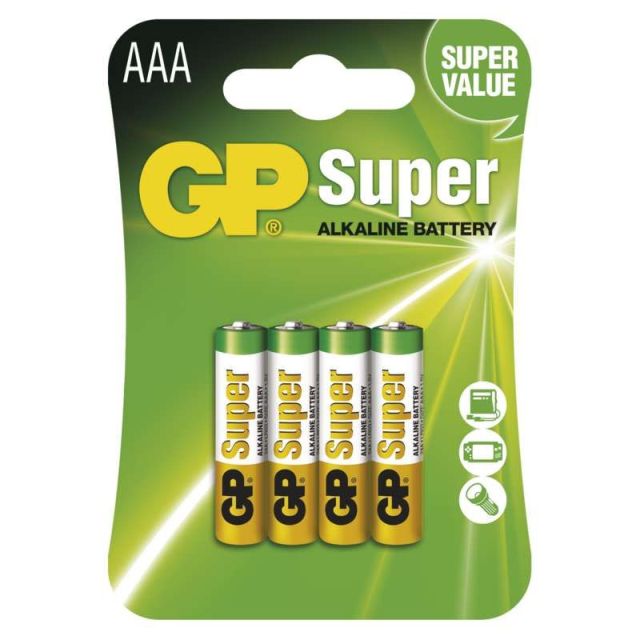 Levně GP Batteries SUPER Alkalická baterie LR03 AAA 4 ks 1013114000