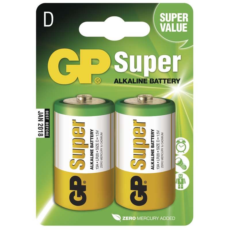 Levně GP Batteries Super D 2ks 1013412000