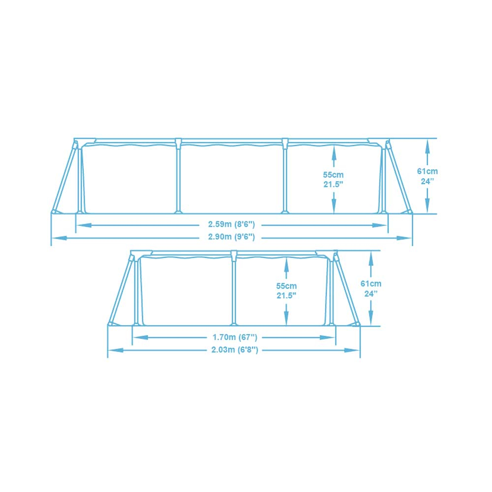 Bazén Steel Pro 2,59 x 1,7 x 0,61 m - 56403