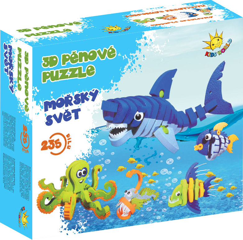 Levně Kids World 3D pěnové puzzle Mořský svět 235 dílků