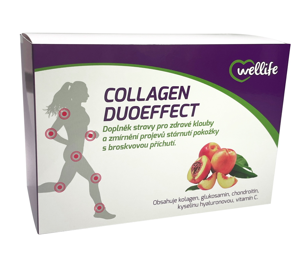 Wellife COLLAGEN DuoEFFECT sáčky s broskvovou příchutí 30 x 4,7 g