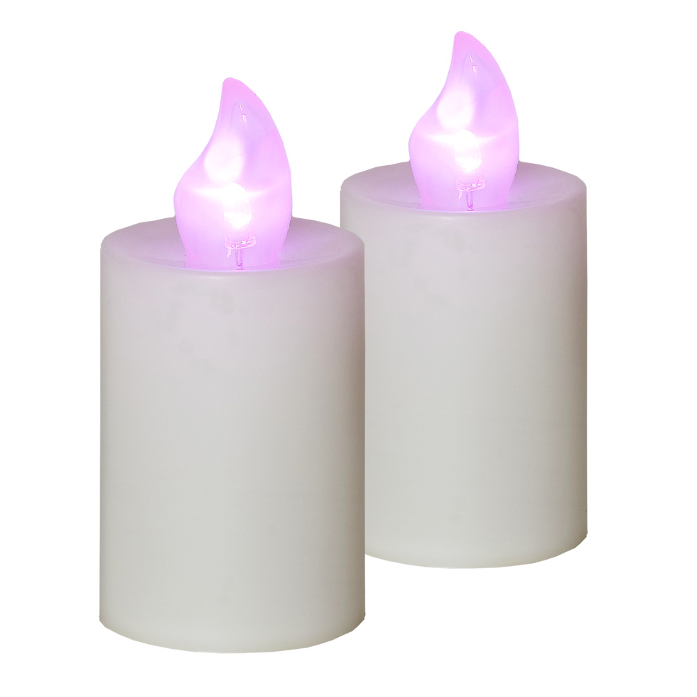 Levně HomeLife Elektrická svíčka s plamenem AA46 bílá 2 ks
