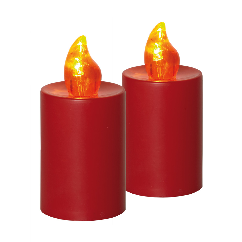 Levně HomeLife Elektrická svíčka s plamenem AA46 červená 2 ks