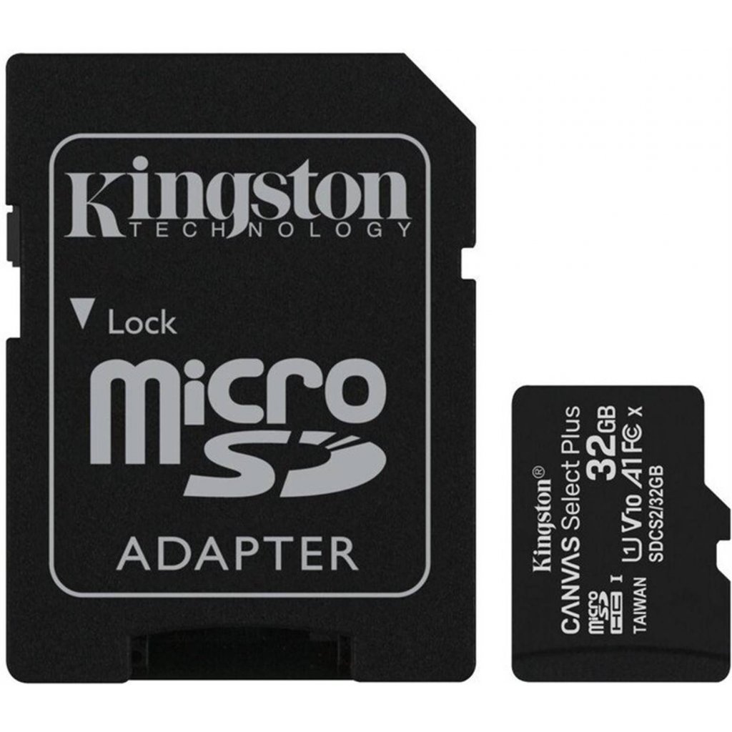 Levně Kingston Paměťová karta microSDHC 32GB UHS-I U1 SDCS/32GB Canvas Select Plus