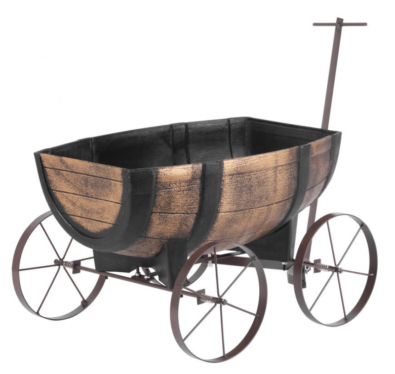 STREND PRO Květináč Woodeff, 41,5 x 29 x 19 cm, whiskey barel wagon