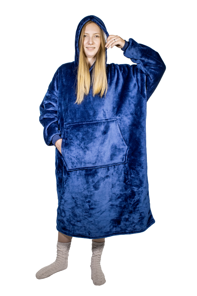 HomeLife Televizní mikina s kapucí HOODIE, S-XXL modrá (š:88cm, v:112cm)-88112H