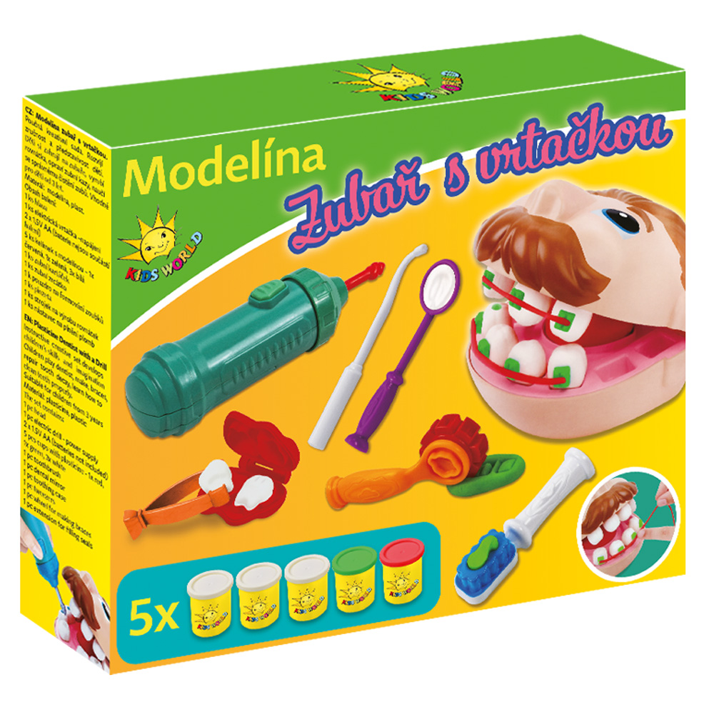 Levně Kids World Modelína zubař s vrtačkou ZB005