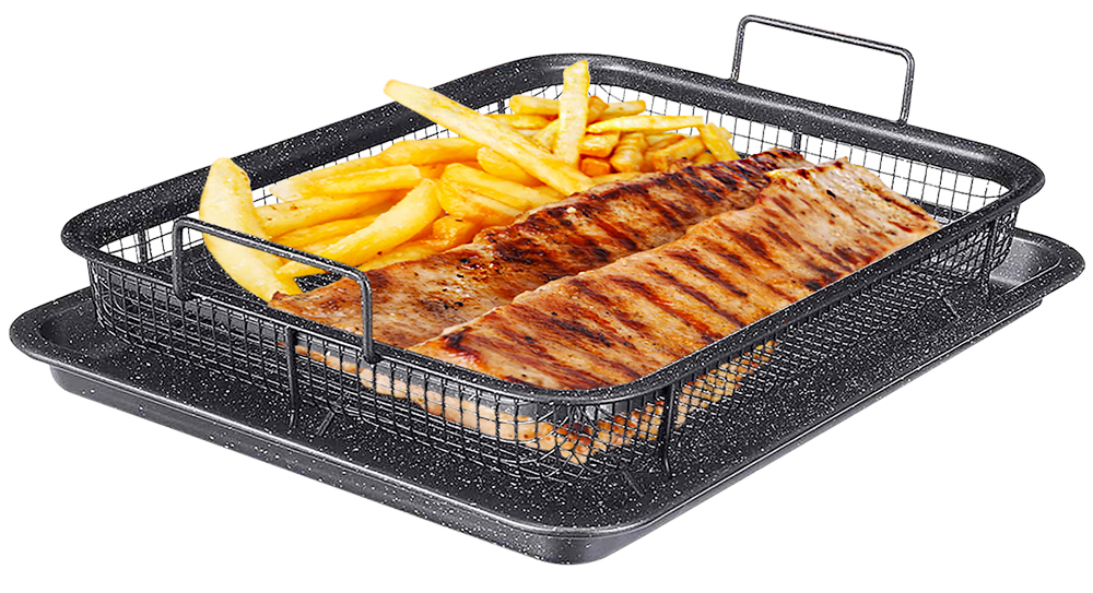 Levně De Gusto Plech s grilovacím košem Maxi Crisper 33 x 25 cm