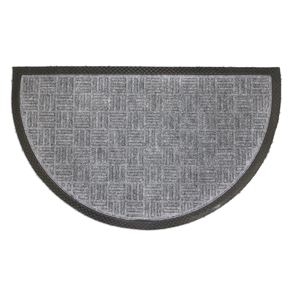 Levně HomeLife Rohožka půlkruh, guma + PP, šedá, 45 x 75 cm-5166