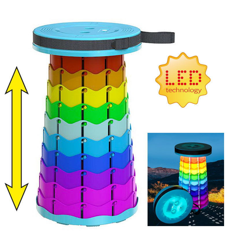 Levně HomeLife Teleskopická stolička SMARTY s LED osvětlením, barevná tyrkysová