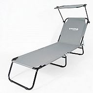 Zahradní lehátko se stříškou šedá