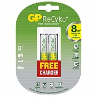 Nabíječka baterií + 2 ks GP NiMH ReCyko+ AA, 2 000 mAh + USB adaptér do auta