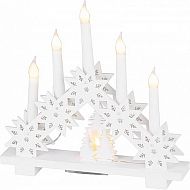 Vánoční svícen 6 LED teplá bílá, na baterie, hvězdy